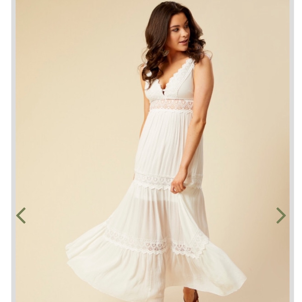 Altar’d State Ivory Boho Maxi Dress